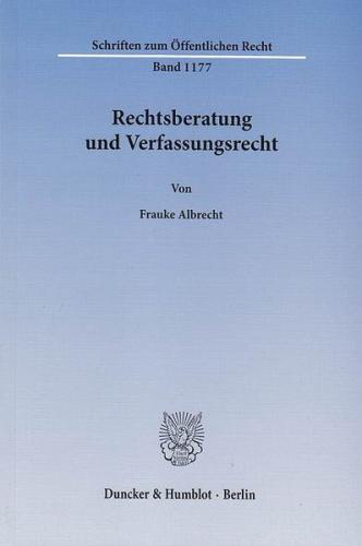 Rechtsberatung und Verfassungsrecht. 