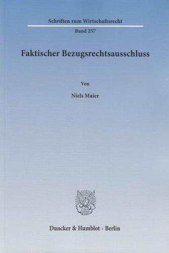Faktischer Bezugsrechtsausschluss. 