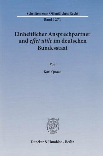 Einheitlicher Ansprechpartner und effet utile im deutschen Bundesstaat. 