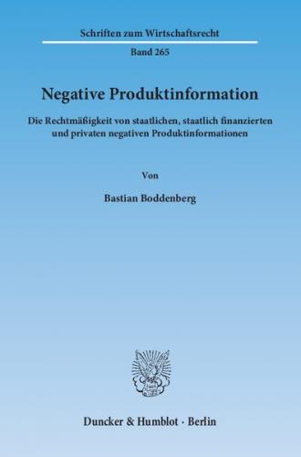 Negative Produktinformation. 