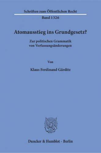 Atomausstieg ins Grundgesetz? 