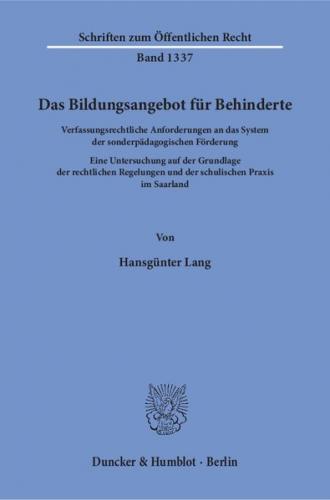 Das Bildungsangebot für Behinderte. 