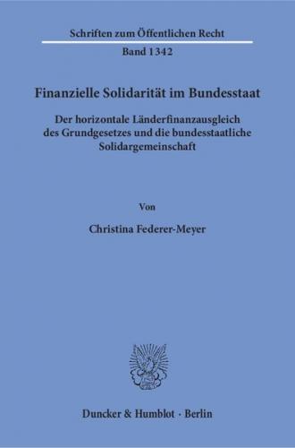 Finanzielle Solidarität im Bundesstaat. 