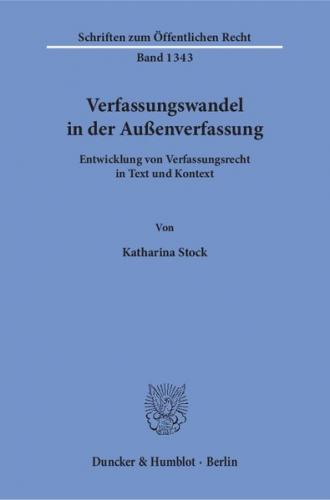 Verfassungswandel in der Außenverfassung. 