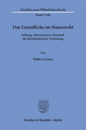 Das Unendliche im Staatsrecht. 