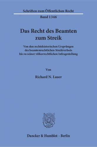 Das Recht des Beamten zum Streik. 