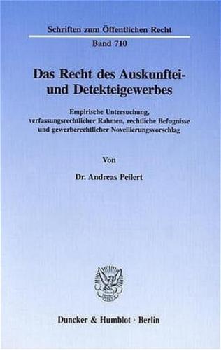 Das Recht des Auskunftei- und Detekteigewerbes. (Ebook - pdf) 