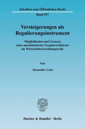 Versteigerungen als Regulierungsinstrument. (Ebook - pdf) 