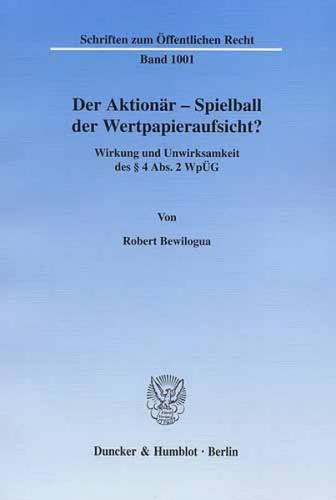 Der Aktionär - Spielball der Wertpapieraufsicht? (Ebook - pdf) 