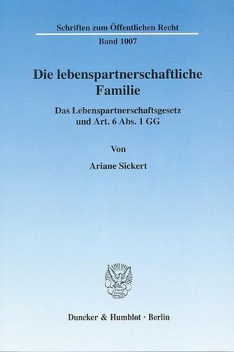 Die lebenspartnerschaftliche Familie. (Ebook - pdf) 