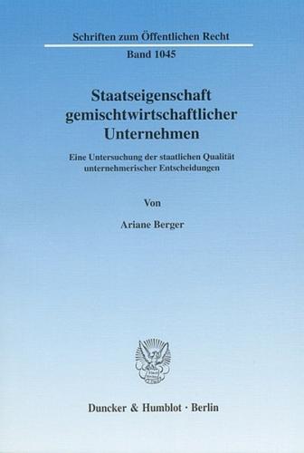 Staatseigenschaft gemischtwirtschaftlicher Unternehmen. (Ebook - pdf) 