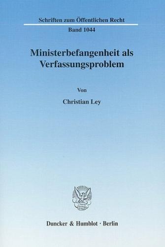 Ministerbefangenheit als Verfassungsproblem. (Ebook - pdf) 