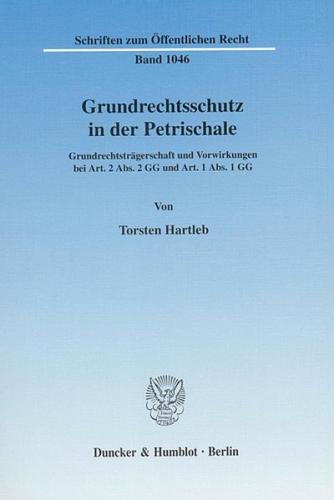 Grundrechtsschutz in der Petrischale. (Ebook - pdf) 