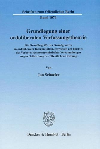 Grundlegung einer ordoliberalen Verfassungstheorie. (Ebook - pdf) 