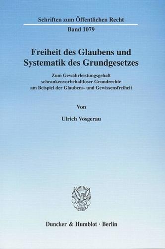 Freiheit des Glaubens und Systematik des Grundgesetzes. (Ebook - pdf) 