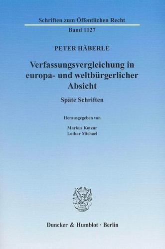 Verfassungsvergleichung in europa- und weltbürgerlicher Absicht. (Ebook - pdf) 