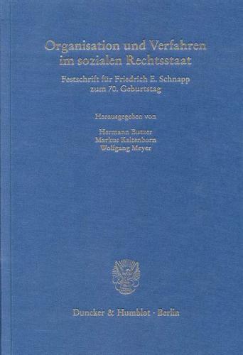 Organisation und Verfahren im sozialen Rechtsstaat. (Ebook - pdf) 