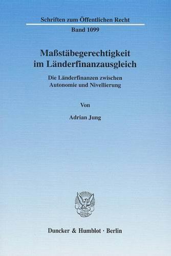 Maßstäbegerechtigkeit im Länderfinanzausgleich. (Ebook - pdf) 