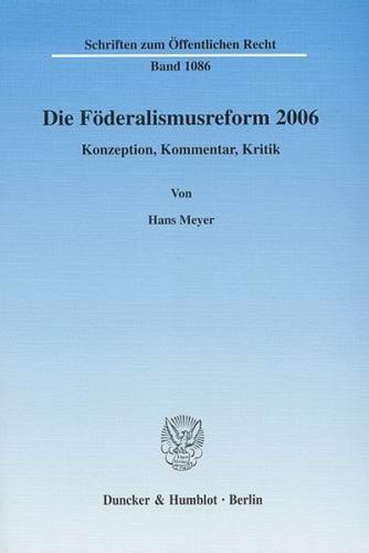 Die Föderalismusreform 2006. (Ebook - pdf) 