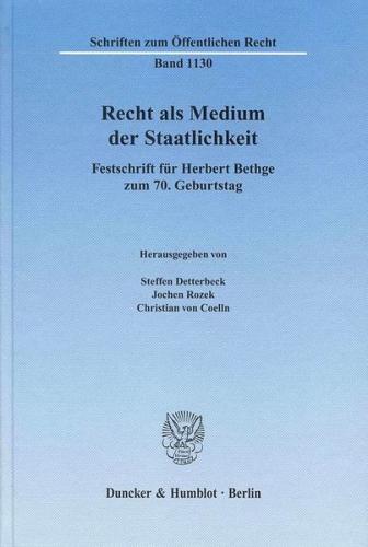 Recht als Medium der Staatlichkeit. (Ebook - pdf) 