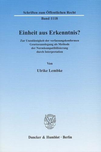 Einheit aus Erkenntnis? (Ebook - pdf) 