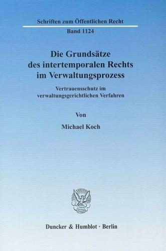 Die Grundsätze des intertemporalen Rechts im Verwaltungsprozess. (Ebook - pdf) 