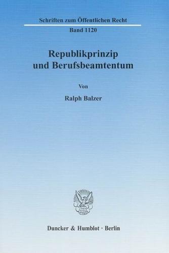 Republikprinzip und Berufsbeamtentum. (Ebook - pdf) 