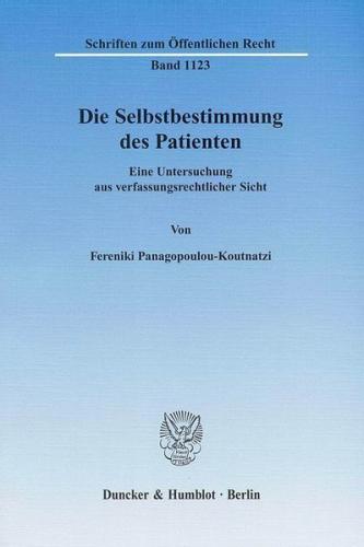 Die Selbstbestimmung des Patienten. (Ebook - pdf) 