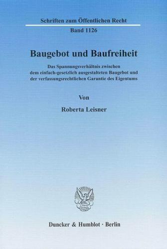Baugebot und Baufreiheit. (Ebook - pdf) 