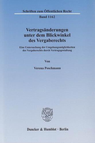 Vertragsänderungen unter dem Blickwinkel des Vergaberechts. (Ebook - pdf) 