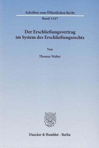 Der Erschließungsvertrag im System des Erschließungsrechts. (Ebook - pdf) 