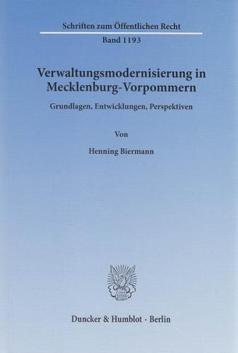 Verwaltungsmodernisierung in Mecklenburg-Vorpommern. (Ebook - pdf) 