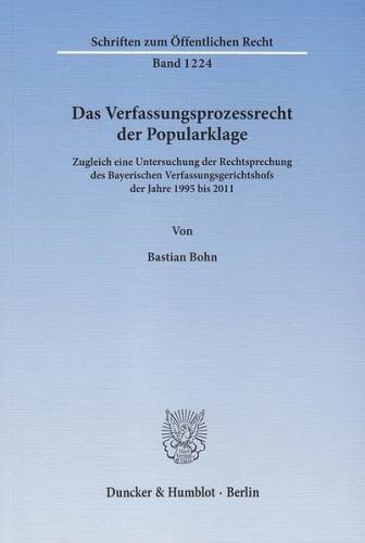 Das Verfassungsprozessrecht der Popularklage. (Ebook - pdf) 