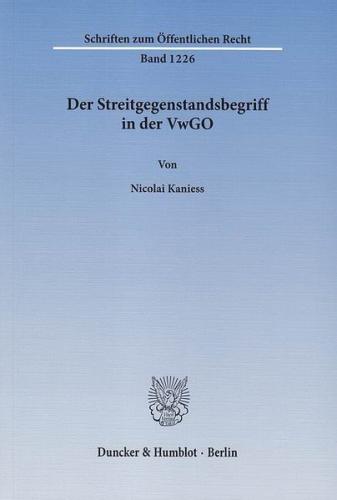 Der Streitgegenstandsbegriff in der VwGO. (Ebook - pdf) 