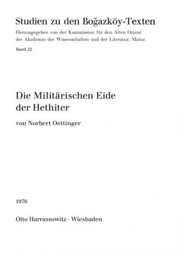 Die Militärischen Eide der Hethiter 