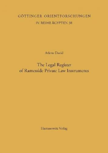 Classification and Categorization in Ancient Egypt / The Legal Register of Ramesside Private Law Instruments (Ebook - pdf) 