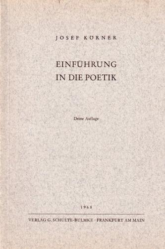 Einführung in die Poetik 
