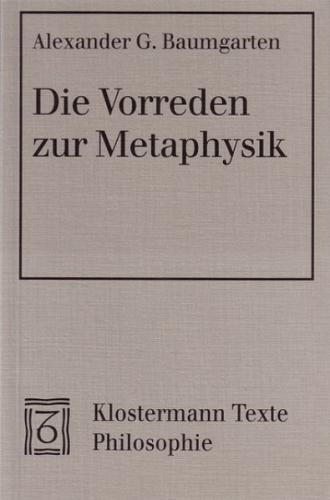 Die Vorreden zur Metaphysik 