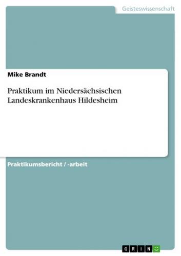 Praktikum im Niedersächsischen Landeskrankenhaus Hildesheim (Ebook - pdf) 