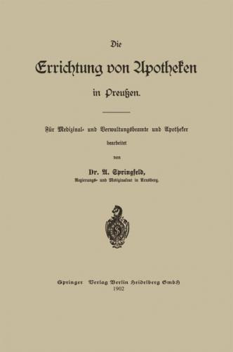 Die Errichtung von Apotheken in Preußen (Ebook - pdf) 