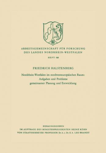 Nordrhein-Westfalen im nordwesteuropäischen Raum: Aufgaben und Probleme gemeinsamer Planung und Entwicklung (Ebook - pdf) 