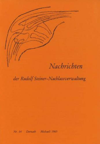 Beiträge zur Rudolf Steiner Gesamtausgabe, Heft 14 
