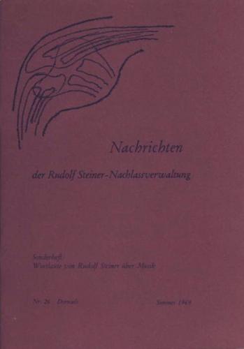 Beiträge zur Rudolf Steiner Gesamtausgabe, Heft 26 
