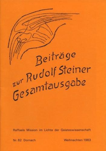 Beiträge zur Rudolf Steiner Gesamtausgabe, Heft 82 