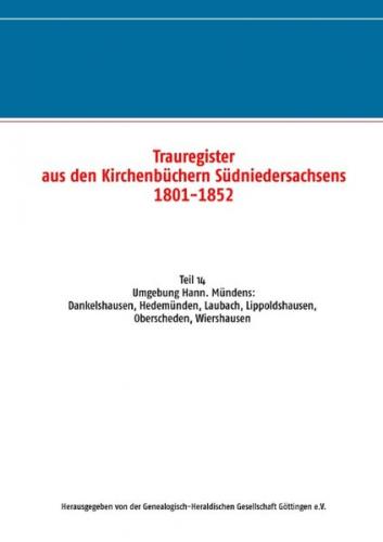Trauregister aus den Kirchenbüchern Südniedersachsens 1801-1852 