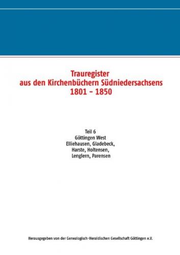 Trauregister aus den Kirchenbüchern Südniedersachsens 1801 - 1850 