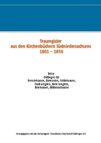 Trauregister aus Kirchenbüchern Südniedersachsens 1801 - 1850 
