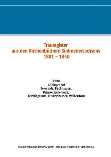 Trauregister aus den Kirchenbüchern Südniedersachsens 1801 - 1850 