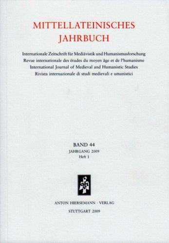 Mittellateinisches Jahrbuch. Internationale Zeitschrift für Mediävistik und Humanismusforschung 