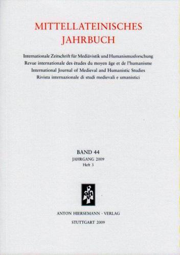 Mittellateinisches Jahrbuch. Internationale Zeitschrift für Mediävistik und Humanismusforschung 